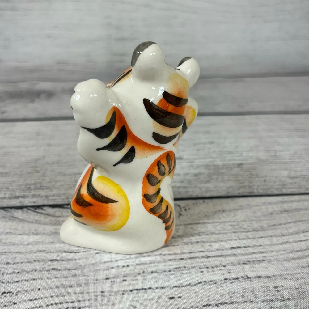 Tiger Gzhel Porcelain Figurine Hand Painted